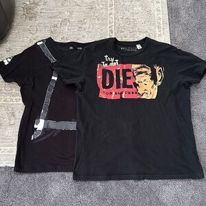 Bundle of two Men’s XL Diesel Black Graphic Tees - Short Sleeve.